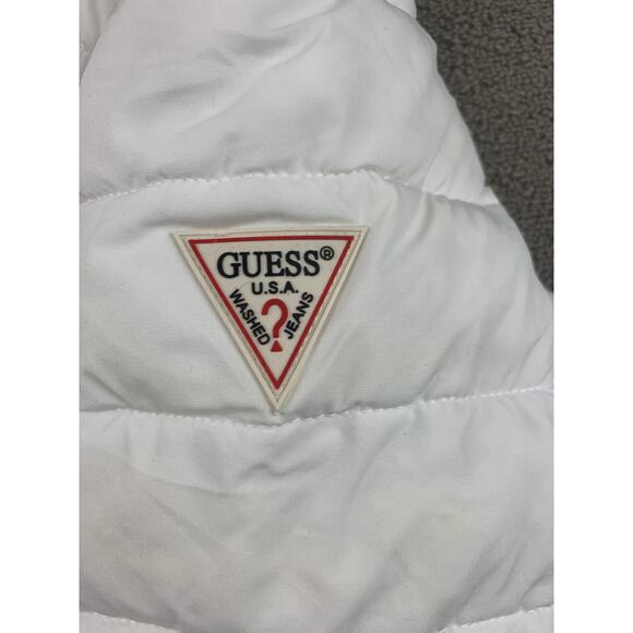 Guess Women's M White Puffer Jacket With Hood - Picture 5 of 14
